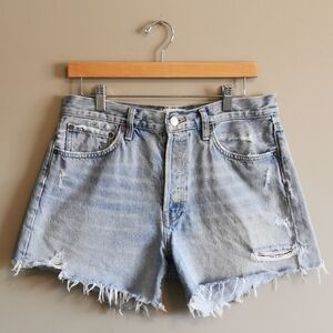 Agolde Parker Long Cut Off Jean Shorts Size 29